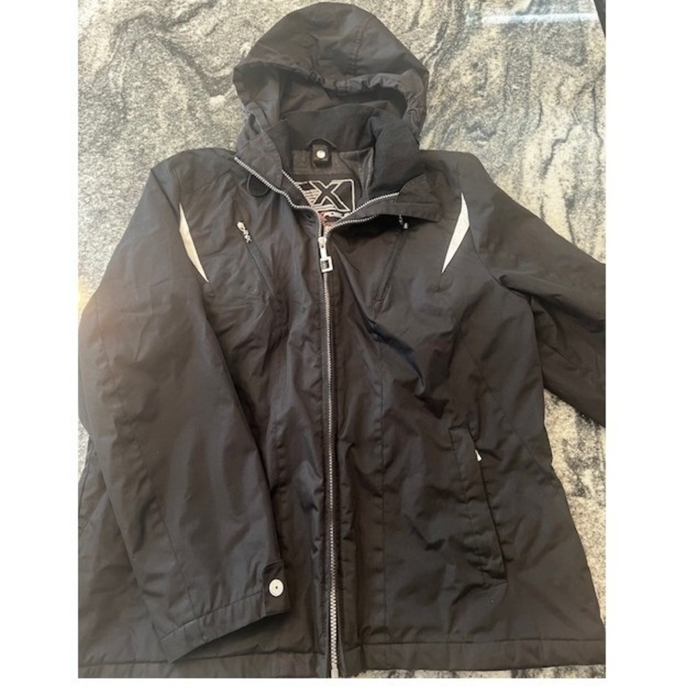 ZeroXposur Hooded Jacket Women Large Black Full Zip Sporty Outdoor Coat